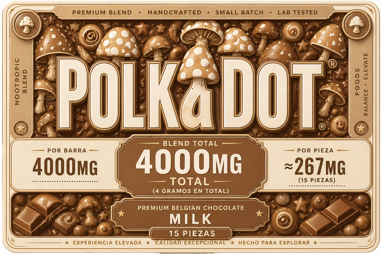 POLKADOT BARRA DE CHOCOLATE (4000 MG) -  -  POLKADOT BARRA DE CHOCOLATE (4000 MG) 